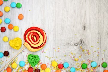Fototapeta na wymiar colorful candy on a white background