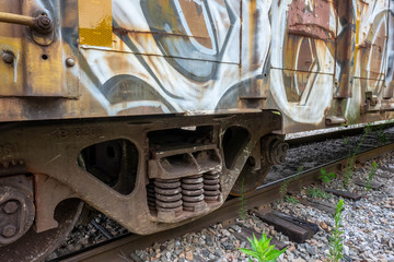 old train car with graffiti