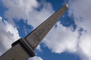 Luxor obelisk in Concorde Square in the centre of Paris, France.