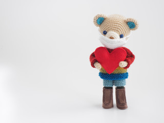 かわいい熊の編みぐるみ