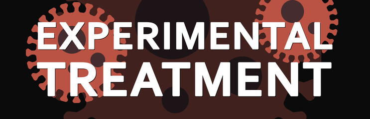 Experimental Treatment - text written on virus background