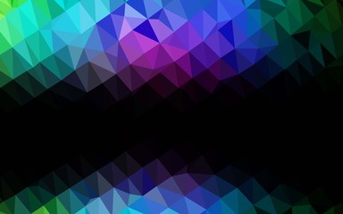 Dark Multicolor, Rainbow vector polygon abstract background. Colorful illustration in abstract style with gradient. Triangular pattern for your business design.