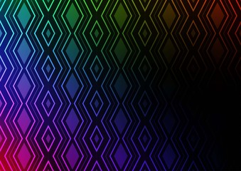 Dark Multicolor, Rainbow vector backdrop with lines, cubes. Modern geometric abstract illustration with lines, squares. Smart design for your business advert.