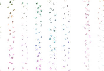 Light Multicolor, Rainbow vector template with musical symbols.