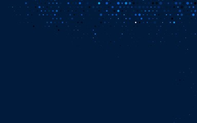 Obraz premium Dark BLUE vector backdrop with dots. Modern abstract illustration with colorful water drops. Design for business adverts.