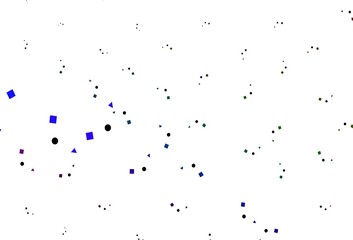 Light Multicolor, Rainbow vector template with crystals, circles, squares.