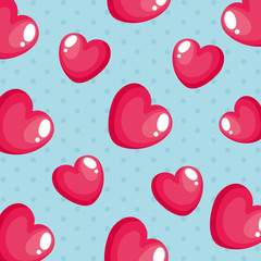 Hearts background over pointed background design of love passion romantic valentines day wedding decoration and marriage theme Vector illustration