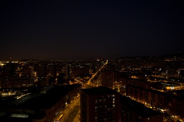 Fototapeta na wymiar Barcelona Skyscrapper Sightseeing Telefonica Princess Diagonal Urban Sea