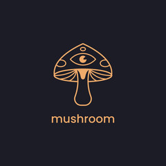 Mushroom logo vector illustration on black background