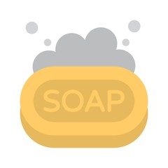 Soap icon. Antibacterial soab symbol. Hygiene sign. Wash your hands. Flat icon design for perfect web and mobile app UI concept.
