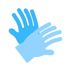 Medical gloves icon. Latex gloves, rubber gloves symbol. Flat icon design for healthare concept, virus protection.