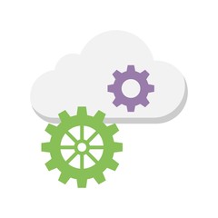 Cloud storage settings icon. Cloud services configuration symbol.