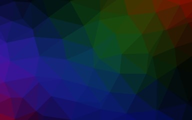 Dark Multicolor, Rainbow vector abstract mosaic backdrop. Colorful illustration in Origami style with gradient.  Template for your brand book.