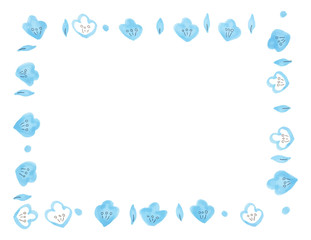 手描き　花柄フレーム