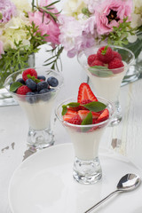 Panna Cotta Desert With Berries