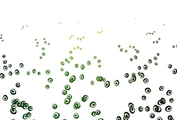 Light Green vector background with bubbles.