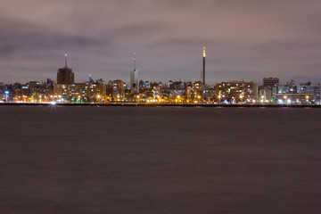 Fototapeta na wymiar Night view of Montevideo, Uruguay