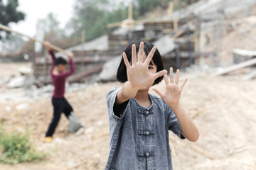 Stop Child Exploitation,Against Child Labour Concept.