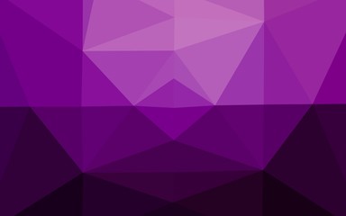 Dark Purple vector low poly cover. Triangular geometric sample with gradient.  Triangular pattern for your business design.