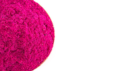 Pink Dragonfruit Powder Isolated on a White Background