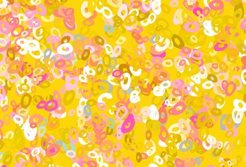 Light Pink, Yellow vector backdrop with dots.