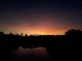 sunset over the river