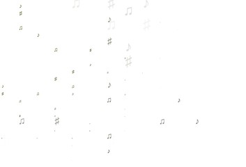 Light Green vector texture with musical notes.