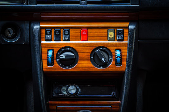 
interior of a classic car