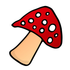 Good red fly agaric. Nature illustration isolated on white background.