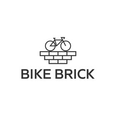 Simple Bicycle Brick Ride Adventure Logo Design Industry Vector Business Agency