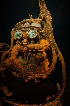 World War II compressor inside the Fujikawa Maru, known as R2D2