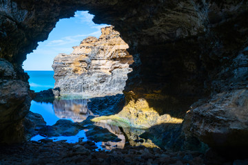 The Grotto pools and natural arch of geological formation