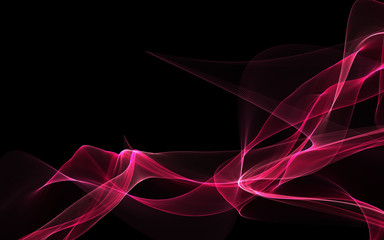 Dark abstract background with a glowing abstract waves