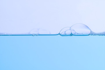Light blue bubbles and water White background