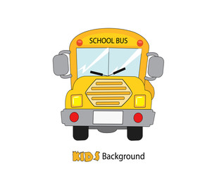 school bus with white background for kids game,