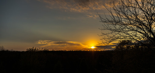 sunset over the river