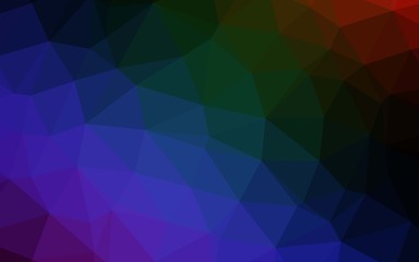 Dark Multicolor, Rainbow vector blurry triangle pattern. Creative illustration in halftone style with gradient. Completely new design for your business.