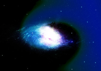 Stars, dust and gas nebula in a far galaxy