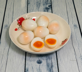 Boiled Eggs on Plate 