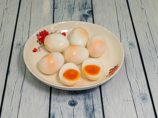 Boiled Eggs on Plate 