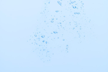Light blue bubbles and water White background