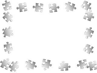 Abstract crux jigsaw puzzle metallic silver 