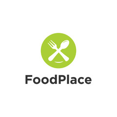 Simple Food Place Healty Organic Modern Logo Design Icon Vector