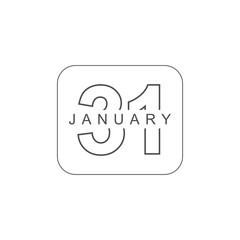 Obraz premium January 31, calender vector for reminder or celebration day. Template design for date and time agenda.