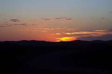 Sunset at Stokes Hill Lookout, Flinders' Ranges, SA, Australia
