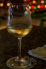 Refreshing glass of wine at dinner