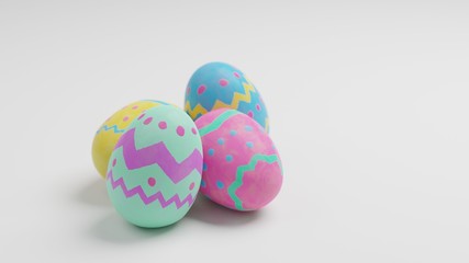 Fototapeta na wymiar Colorful Painted Easter Eggs