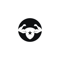 strong man vetor icon logo for fitness centre or bodybuilder concept illustration