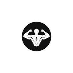 strong man vetor icon logo for fitness centre or bodybuilder concept illustration