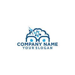 cool geek guy nerd vector logo design template